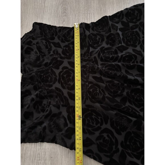 abercrombie fitch Burnout Velvet Rose Floral Black Mini Dress Whimsigoth Witchy - Picture 8 of 8